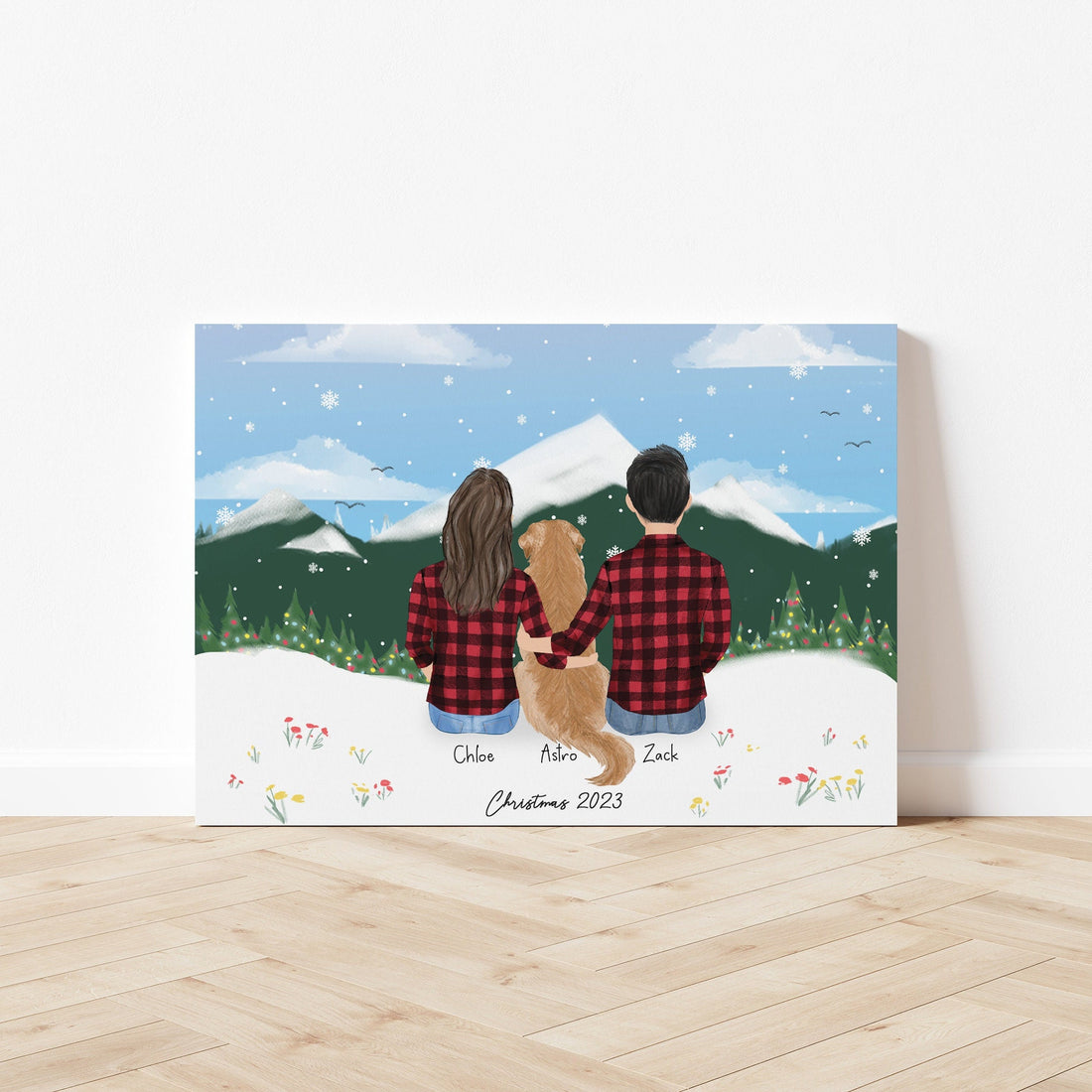 Personalized Framed Wall Art for Couples in Snow