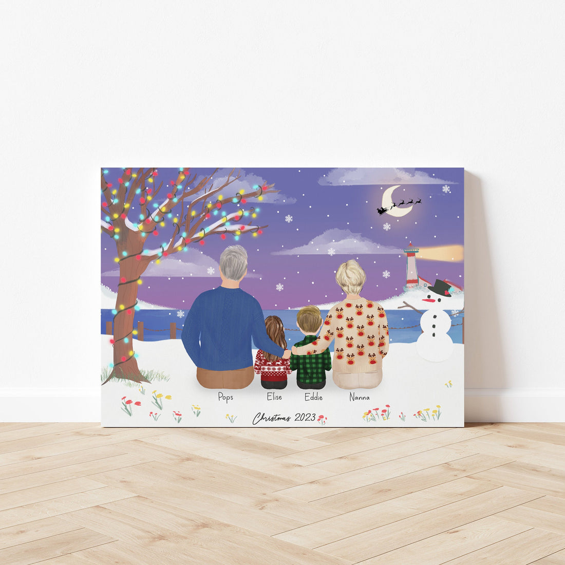 Customizable Grandparents with Grandkids Wall Art