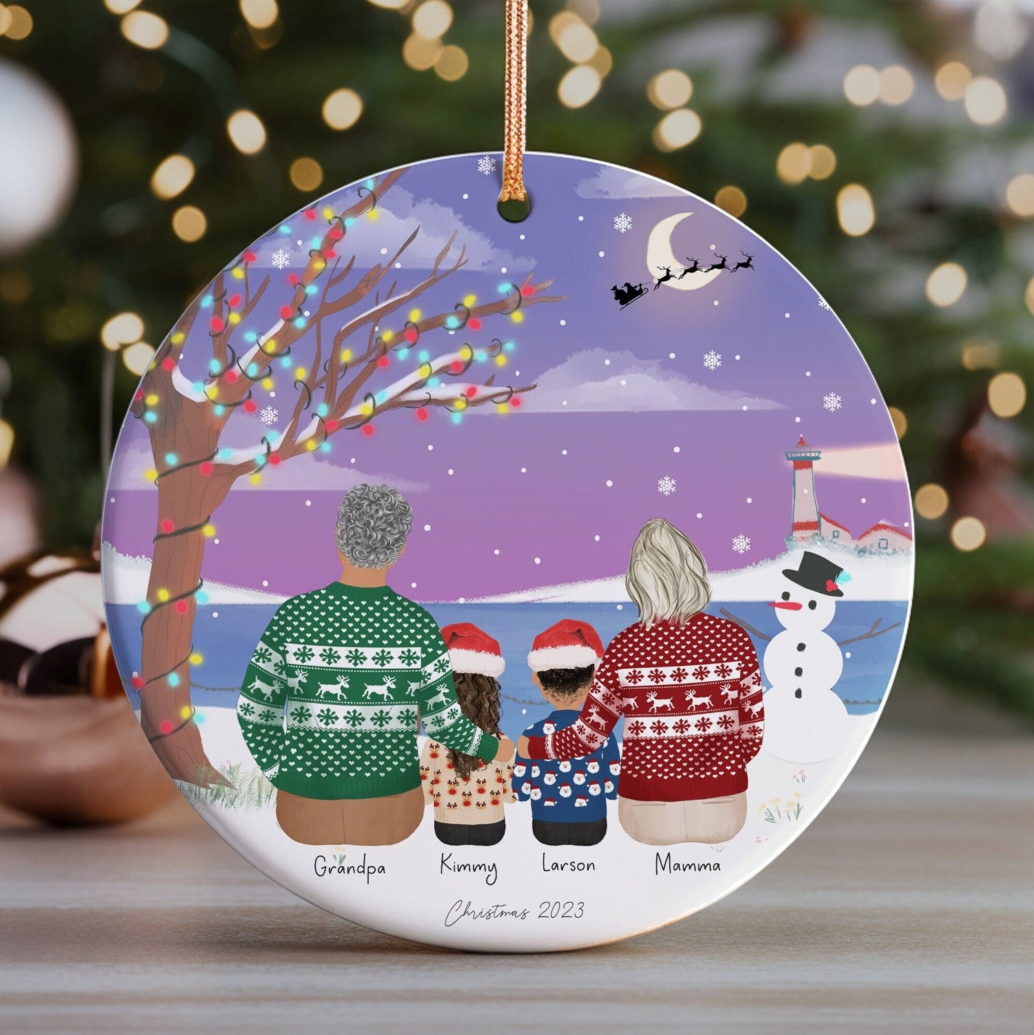 Personalized Christmas Ornament for Grandparents and grandchildren