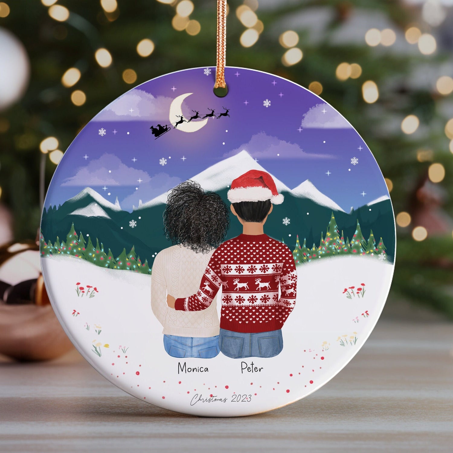 Personalized Christmas Ornament for Couples