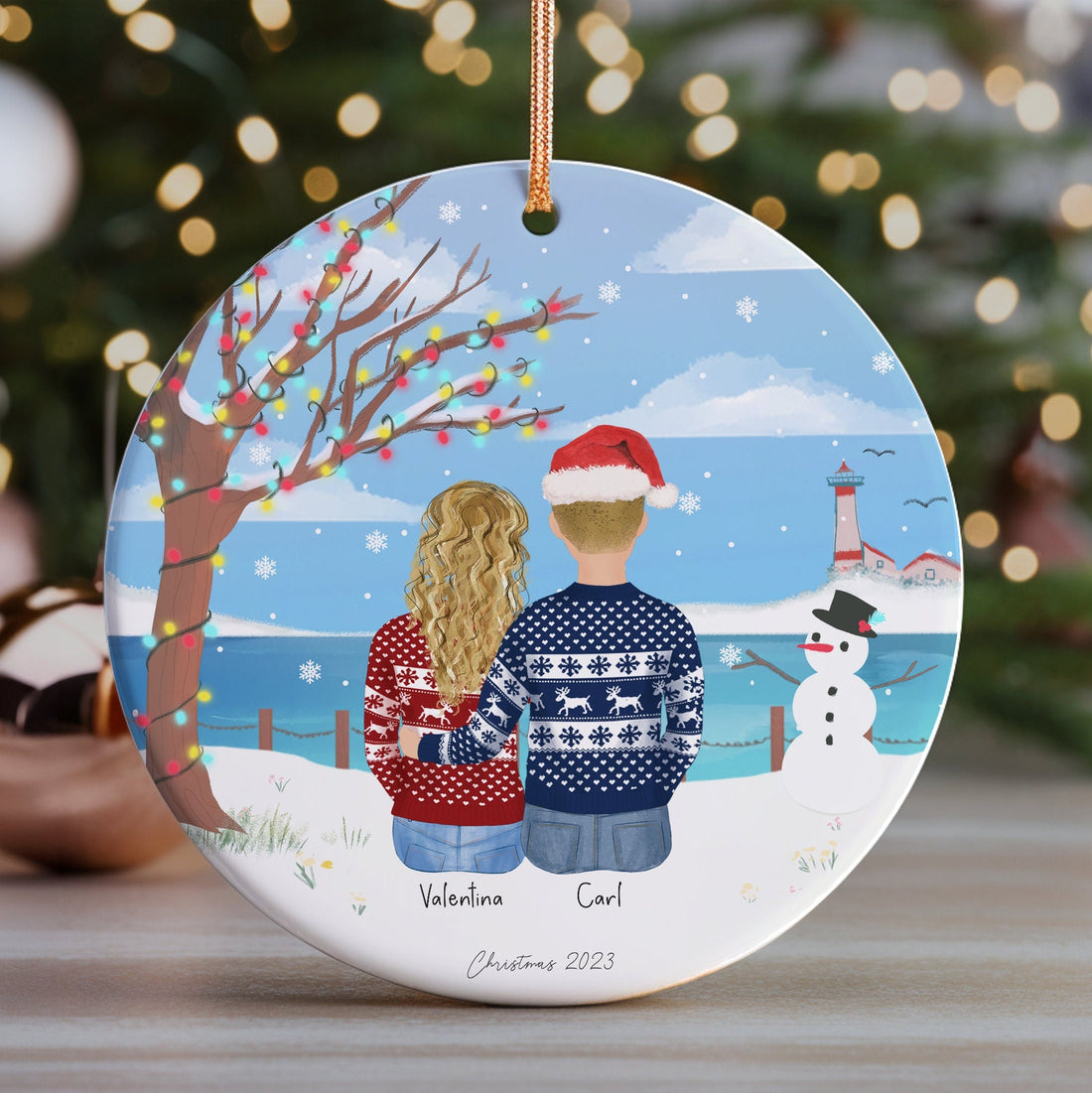 Personalized Christmas Ornament for Couples