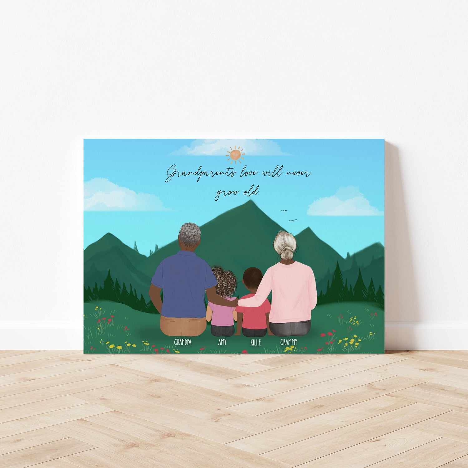 Personalized Grandparents and kids Wall Art