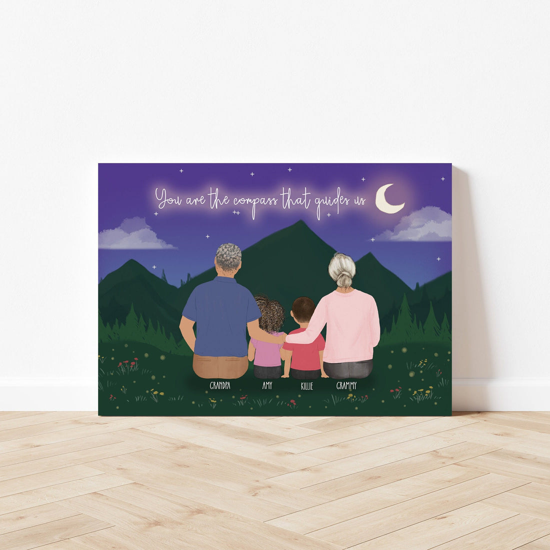 Personalized Grandparents with Kids Wall Art